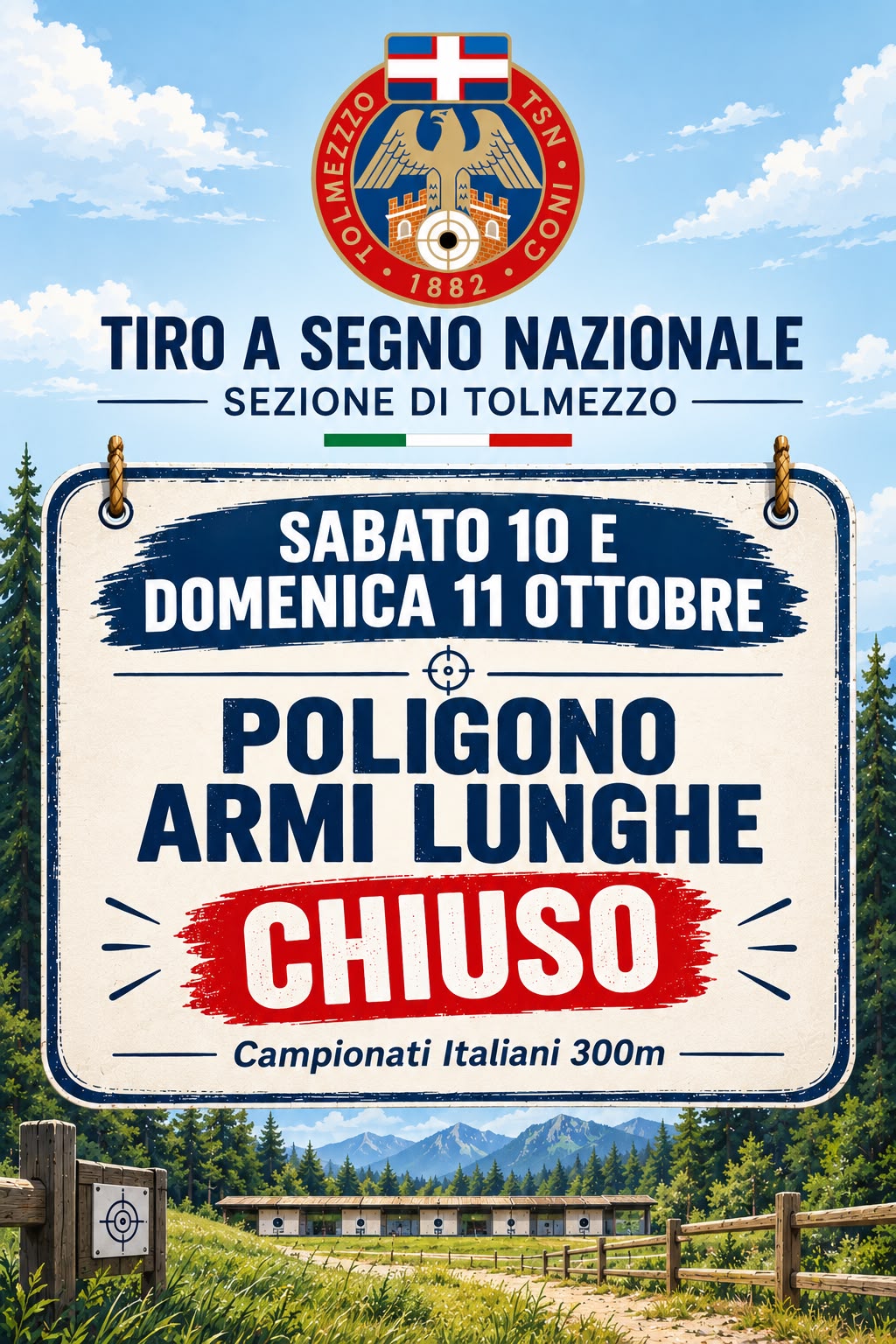 Sabato 10 e domenica 11 ottobre il poligono armi lunghe è chiuso per i Campionati Italiani 300m